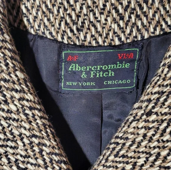 Vintage Abercrombie And Fitch Tweed Coat Xl 80s - Picture 3 of 10